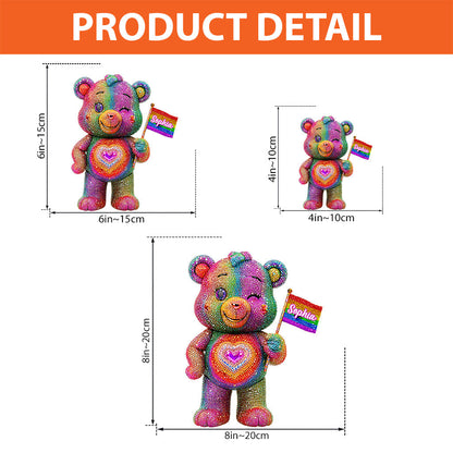Pride Bear - Personalized LGBT Support Custom Shaped Acrylic Plaque