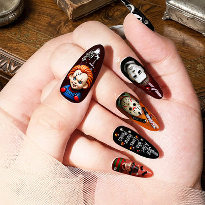 Just A Girl Who Loves Horror Movies - Personalized Horror Character Press On Nails
