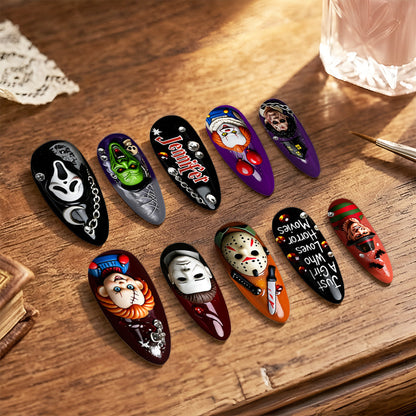 Just A Girl Who Loves Horror Movies - Personalized Horror Character Press On Nails