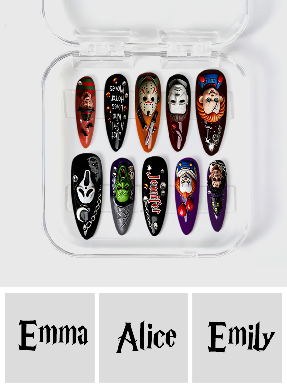 Just A Girl Who Loves Horror Movies - Personalized Horror Character Press On Nails