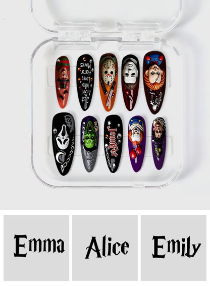 Just A Girl Who Loves Horror Movies - Personalized Horror Character Press On Nails