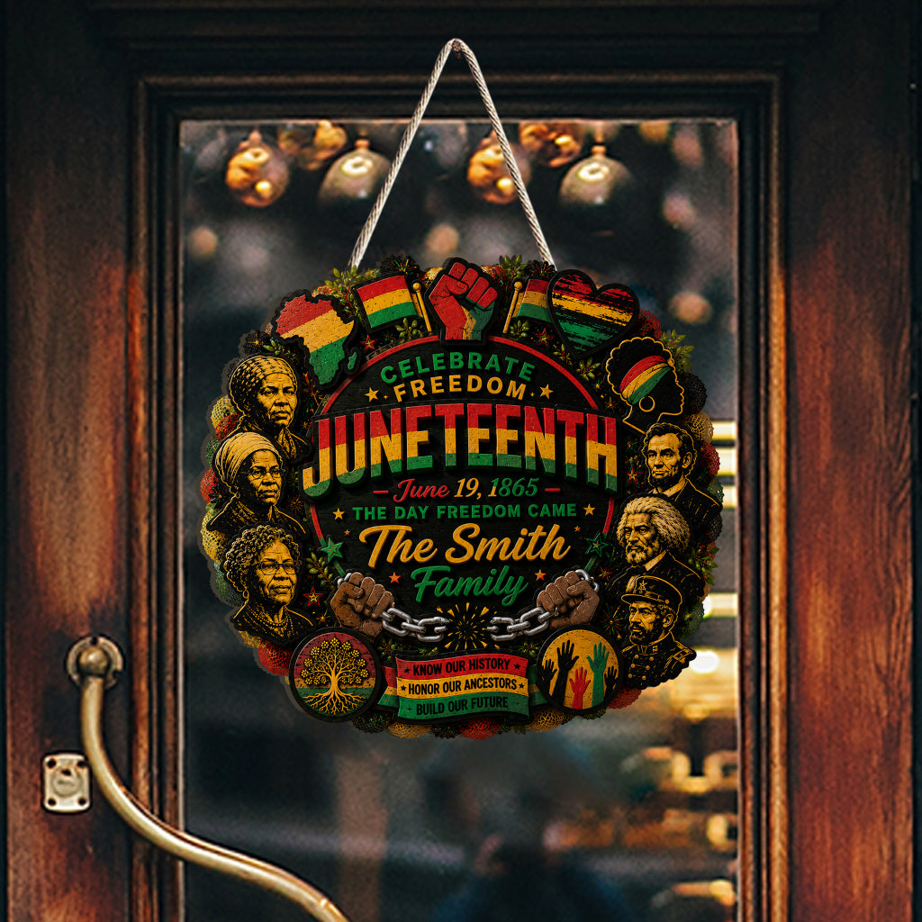 Happy Juneteeth, Black History, Black Pride - Personalized African American Custom Shaped Wood Sign