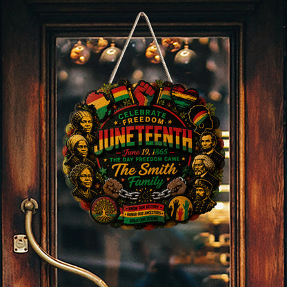 Happy Juneteeth, Black History, Black Pride - Personalized African American Custom Shaped Wood Sign