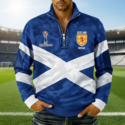 Scotland Football Spirit - Personalized Expats Men Zip-Up Sweatshirt