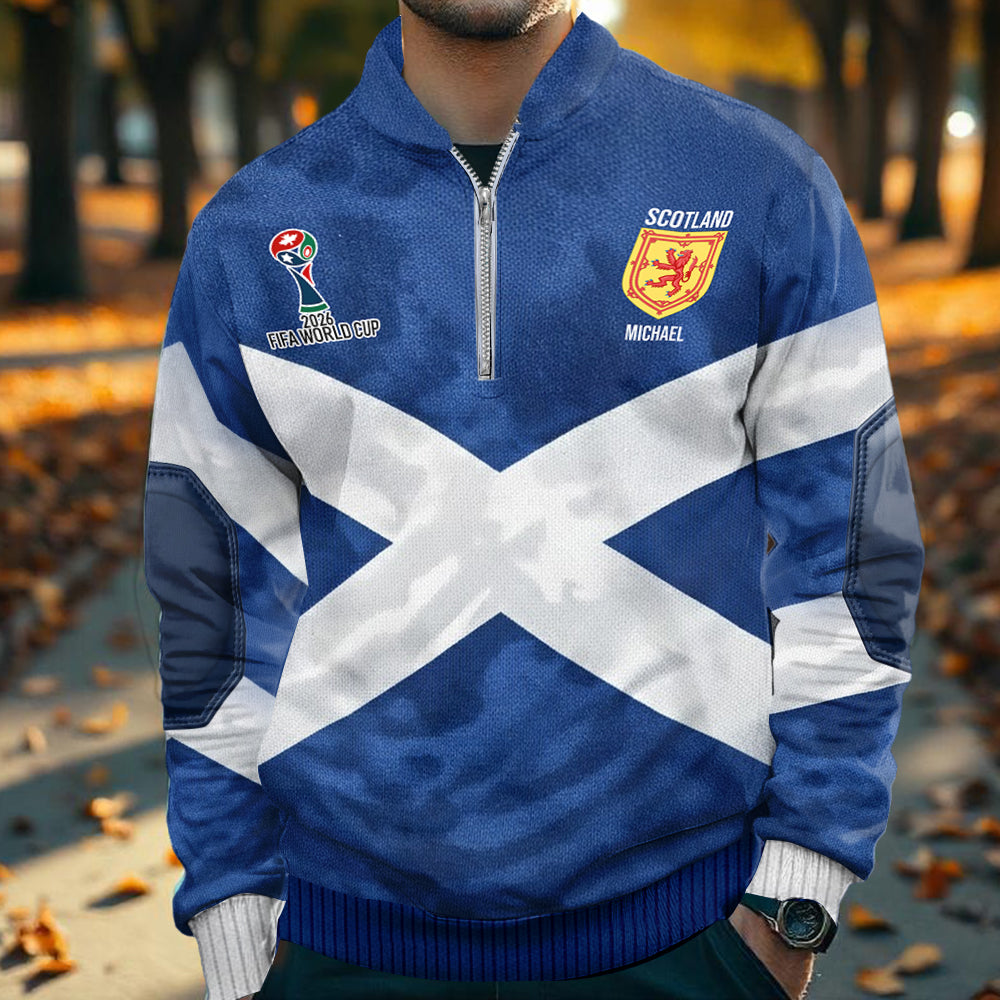 Scotland Football Spirit - Personalized Expats Men Zip-Up Sweatshirt