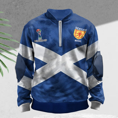 Scotland Football Spirit - Personalized Expats Men Zip-Up Sweatshirt
