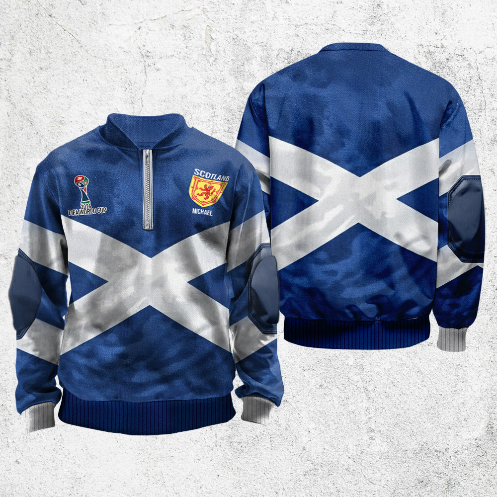 Scotland Football Spirit - Personalized Expats Men Zip-Up Sweatshirt