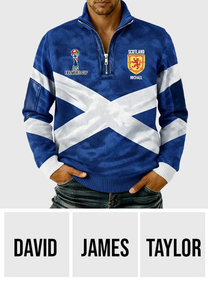 Scotland Football Spirit - Personalized Expats Men Zip-Up Sweatshirt