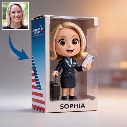 Custom From Photo - Any Airlines - - Personalized Fly attendant Custom Shaped Acrylic Plaque