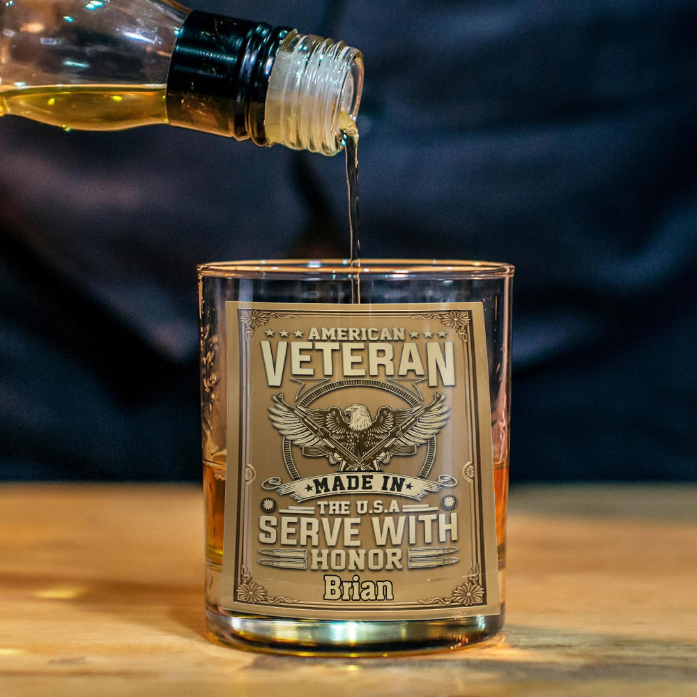 Veteran Whiskey Bottle - Personalized Veteran Whiskey Decanter Set