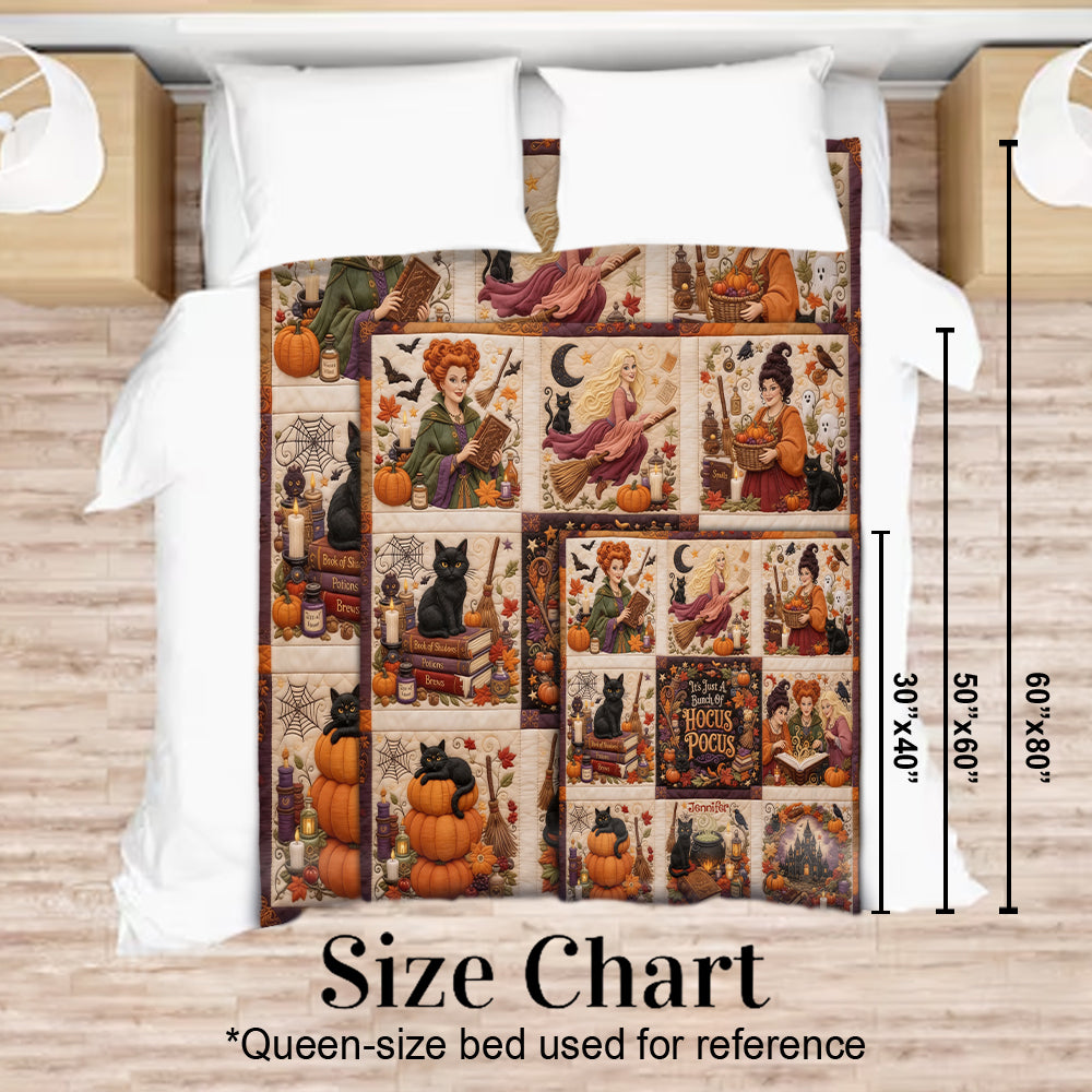 Halloween Is Coming - Personalized Three Witches Blanket
