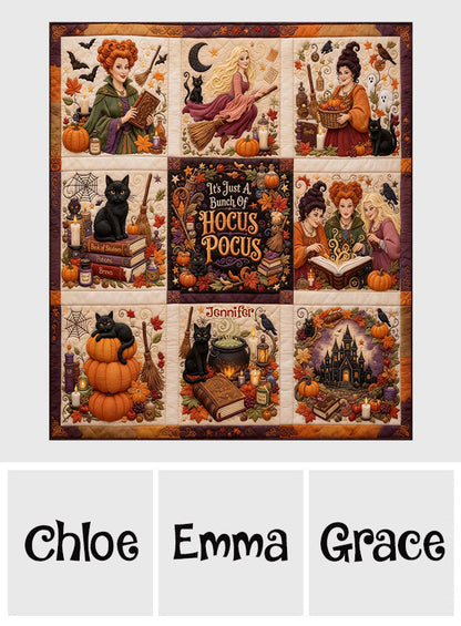 Halloween Is Coming - Personalized Three Witches Blanket