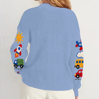 Magical Day - Personalized Blue Dog Cardigan Sweater