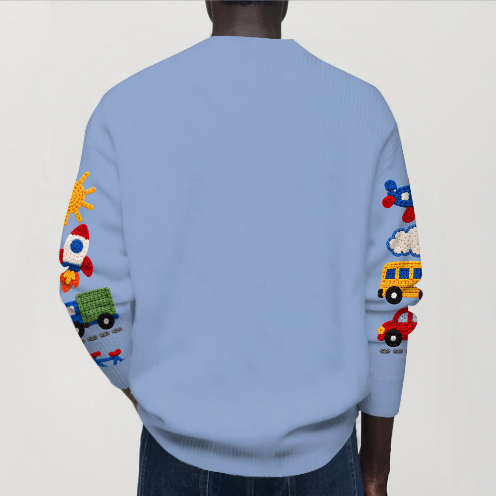 Magical Day - Personalized Blue Dog Cardigan Sweater