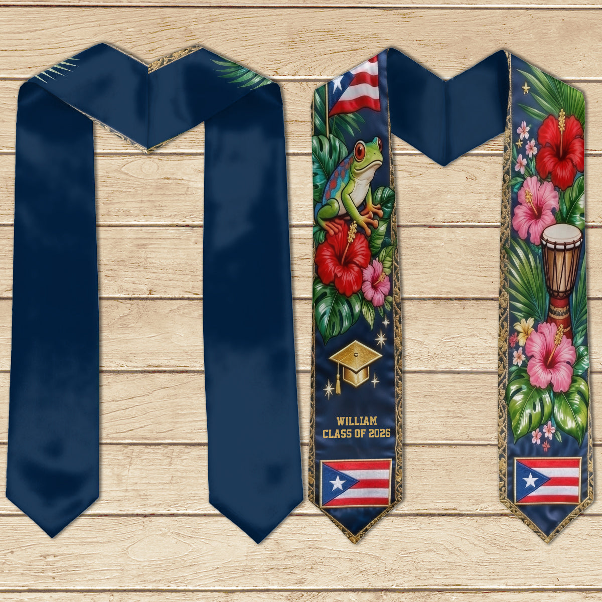 Proud Puerto Rican, Class Of 2026 - Personalized Graduation Graduation Stole