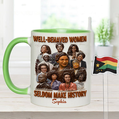Black History Month, Juneteenth, Black People - Personalized African American Set Accent Mug with Acrylic Stirrers