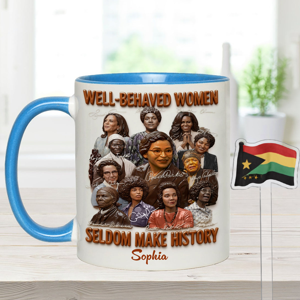 Black History Month, Juneteenth, Black People - Personalized African American Set Accent Mug with Acrylic Stirrers