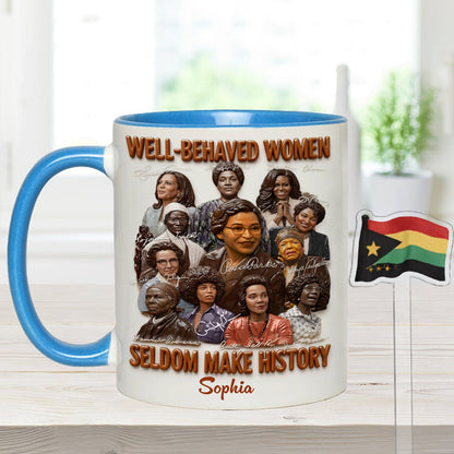 Black History Month, Juneteenth, Black People - Personalized African American Set Accent Mug with Acrylic Stirrers