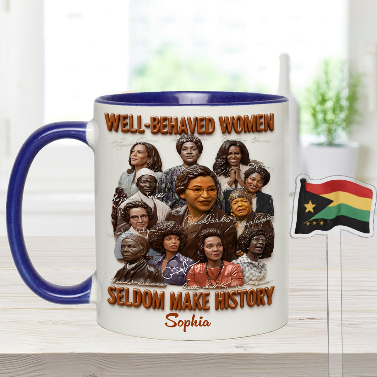 Black History Month, Juneteenth, Black People - Personalized African American Set Accent Mug with Acrylic Stirrers