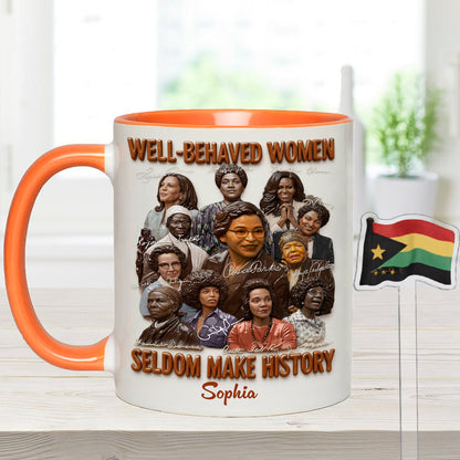 Black History Month, Juneteenth, Black People - Personalized African American Set Accent Mug with Acrylic Stirrers