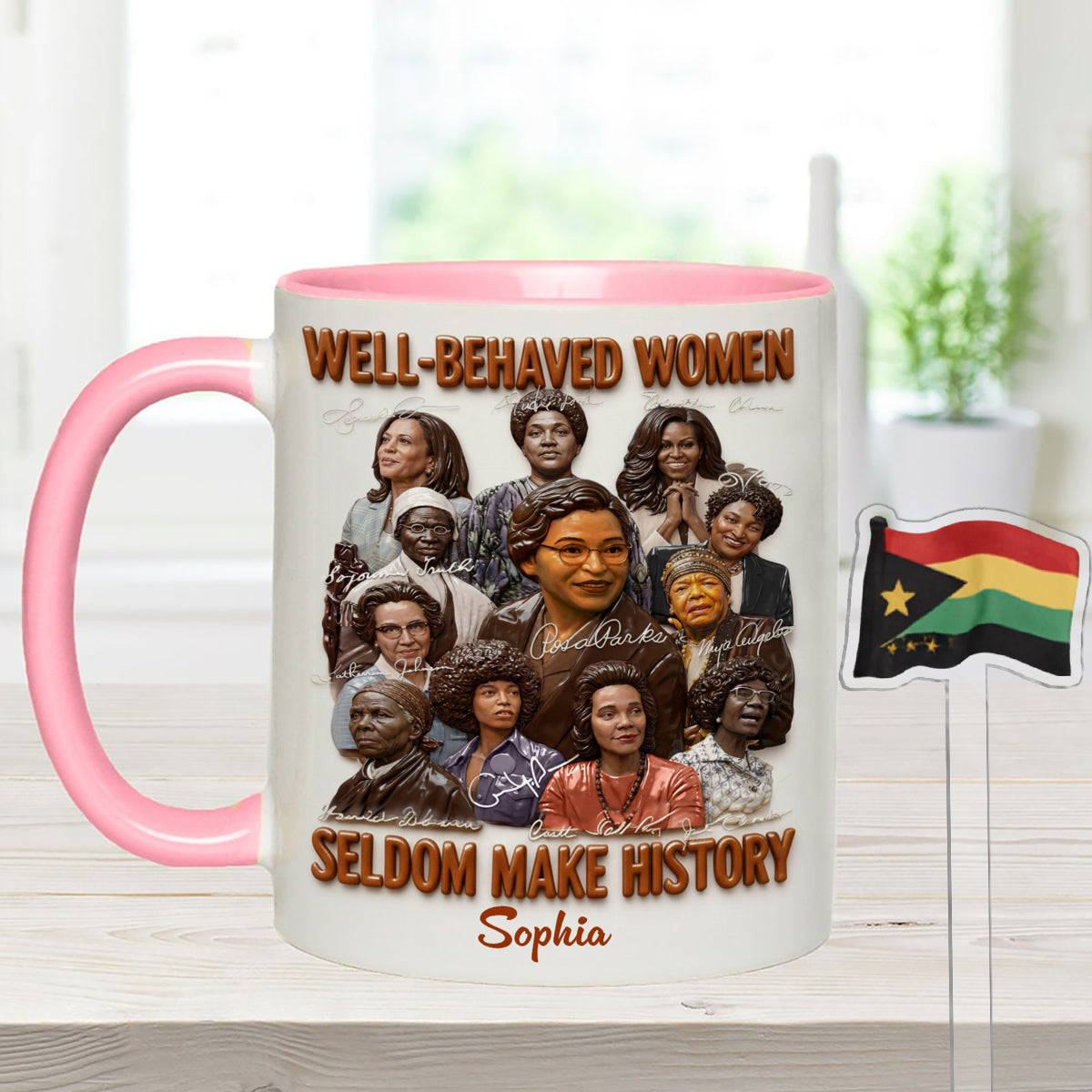 Black History Month, Juneteenth, Black People - Personalized African American Set Accent Mug with Acrylic Stirrers