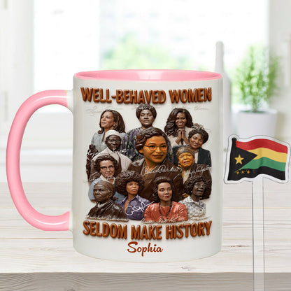 Black History Month, Juneteenth, Black People - Personalized African American Set Accent Mug with Acrylic Stirrers