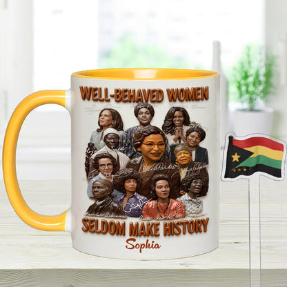 Black History Month, Juneteenth, Black People - Personalized African American Set Accent Mug with Acrylic Stirrers