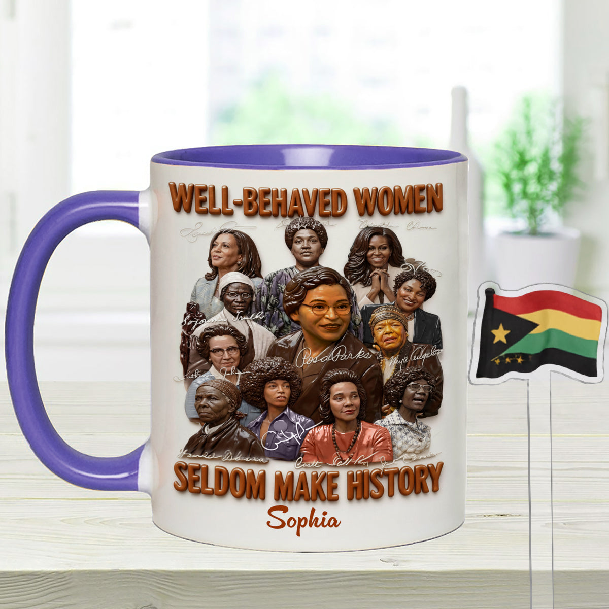 Black History Month, Juneteenth, Black People - Personalized African American Set Accent Mug with Acrylic Stirrers