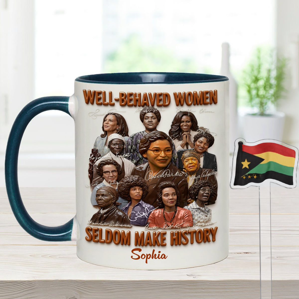 Black History Month, Juneteenth, Black People - Personalized African American Set Accent Mug with Acrylic Stirrers