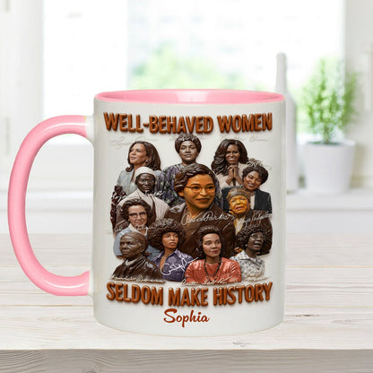 Black History Month, Juneteenth, Black People - Personalized African American Set Accent Mug with Acrylic Stirrers