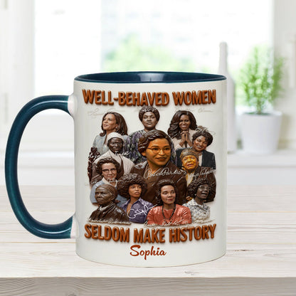Black History Month, Juneteenth, Black People - Personalized African American Set Accent Mug with Acrylic Stirrers