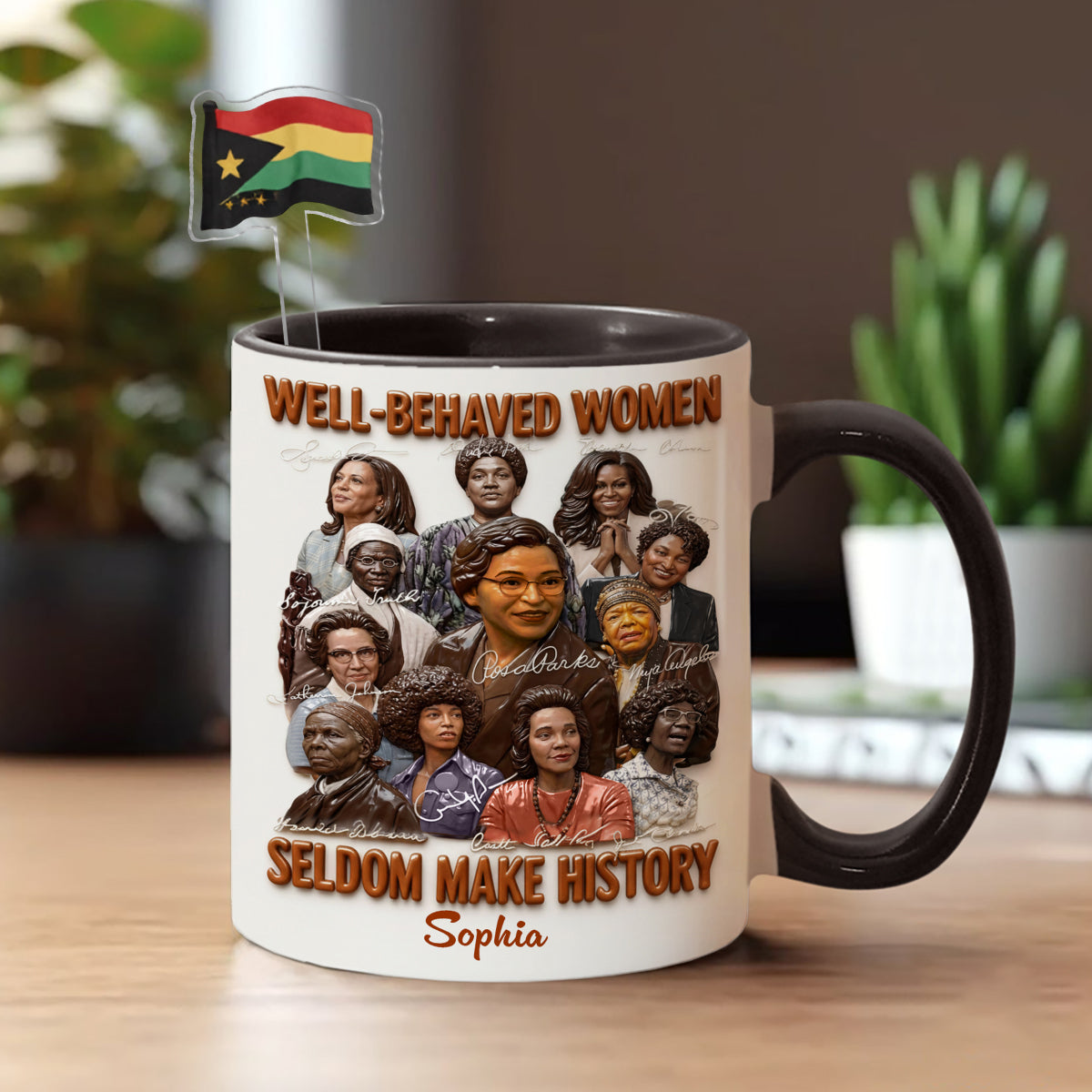 Black History Month, Juneteenth, Black People - Personalized African American Set Accent Mug with Acrylic Stirrers