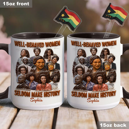 Black History Month, Juneteenth, Black People - Personalized African American Set Accent Mug with Acrylic Stirrers