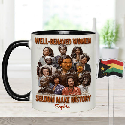 Black History Month, Juneteenth, Black People - Personalized African American Set Accent Mug with Acrylic Stirrers