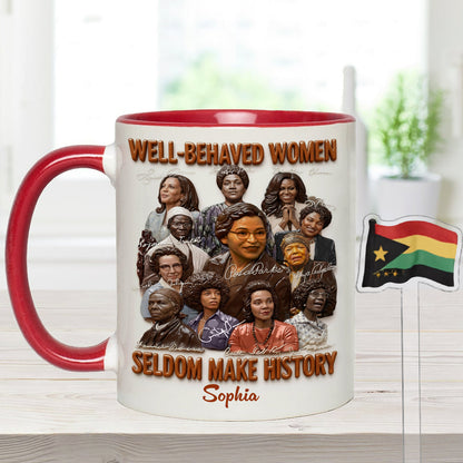 Black History Month, Juneteenth, Black People - Personalized African American Set Accent Mug with Acrylic Stirrers