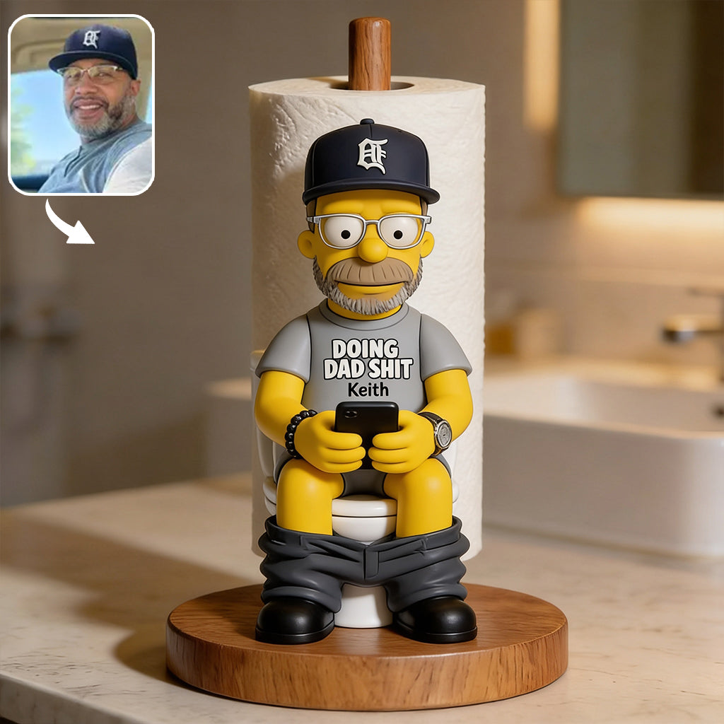 Doing Dad Sh*t - Personalized Cartoon Family Paper Towel Stand