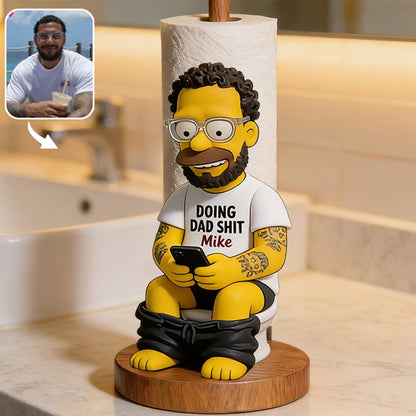 Doing Dad Sh*t - Personalized Cartoon Family Paper Towel Stand