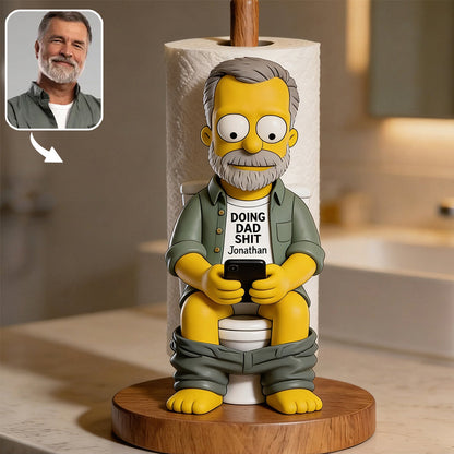 Doing Dad Sh*t - Personalized Cartoon Family Paper Towel Stand