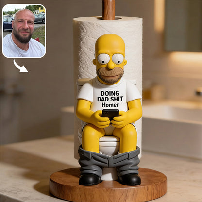 Doing Dad Sh*t - Personalized Cartoon Family Paper Towel Stand