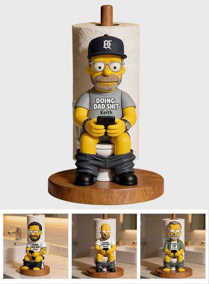 Doing Dad Sh*t - Personalized Cartoon Family Paper Towel Stand
