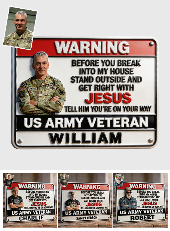 Custom Any Photo - Personalized Veteran Cut Metal Sign