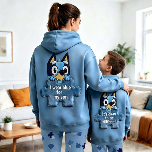 I Wear Blue - Personalized Autism Awareness Hoodie and Leggings