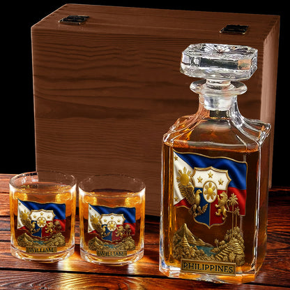 Proud Philippines - Personalized Expats Whiskey Decanter Set