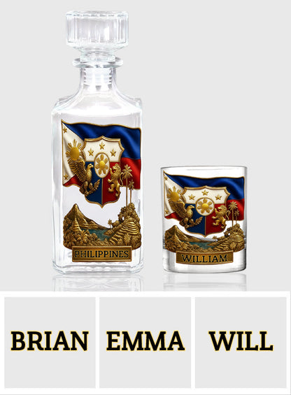 Proud Philippines - Personalized Expats Whiskey Decanter Set