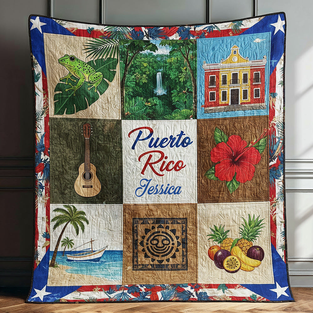 Gift For Puerto Rican - Personalized Expats Blanket