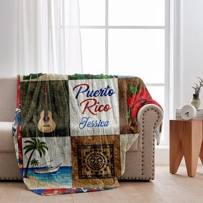 Gift For Puerto Rican - Personalized Expats Blanket