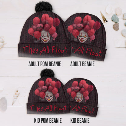 They All Float - Personalized Horror Character Beanie Hat