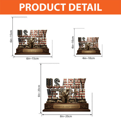 Proud Veteran - Personalized Veteran Custom Shaped Acrylic Plaque