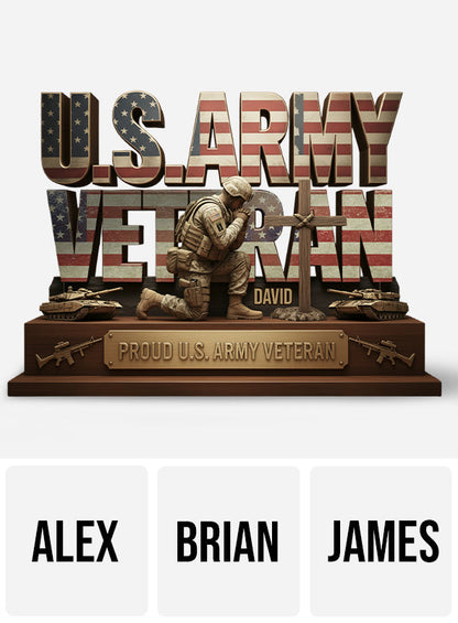 Proud Veteran - Personalized Veteran Custom Shaped Acrylic Plaque