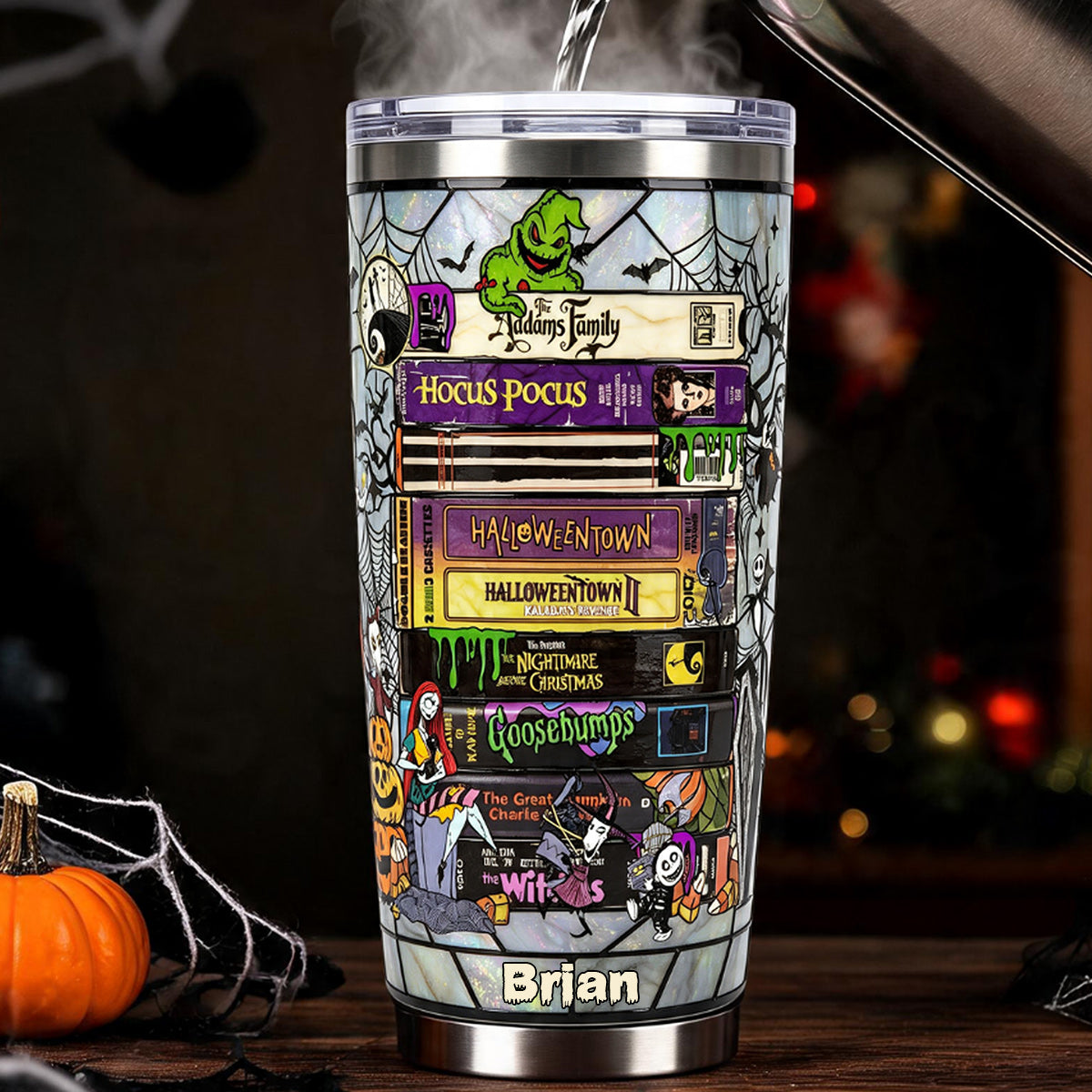 Spooky Halloween Books - Personalized Horror Character Tumbler